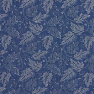 Navy Blue Leaves Crypton Contract Grade Upholstery Fabric By The Yard