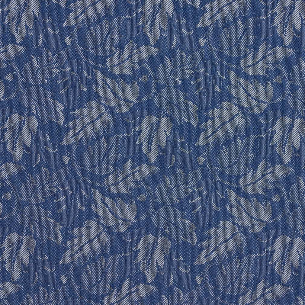 Navy Blue Leaves Crypton Contract Grade Upholstery Fabric By The Yard 1