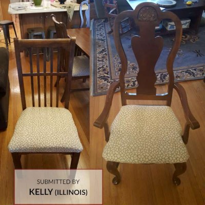 E192 Cheetah Print Chenille Fabric on Dinning Room Chairs