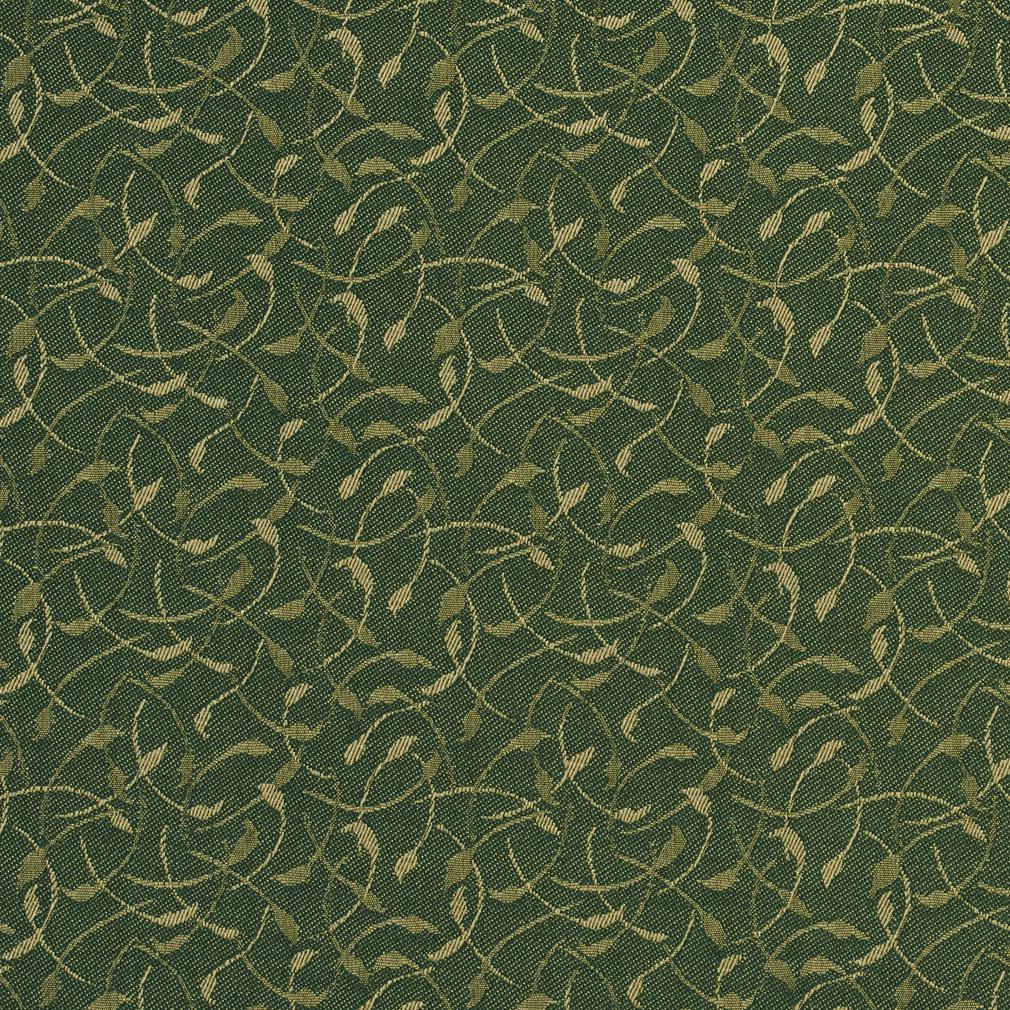 A733 Dark Green Leaves And Vines Contract Grade Upholstery Fabric