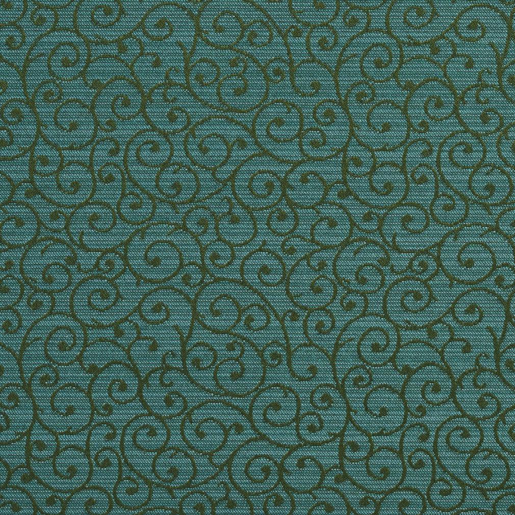 A758 Turquoise And Green Trellis Contract Grade Upholstery Fabric