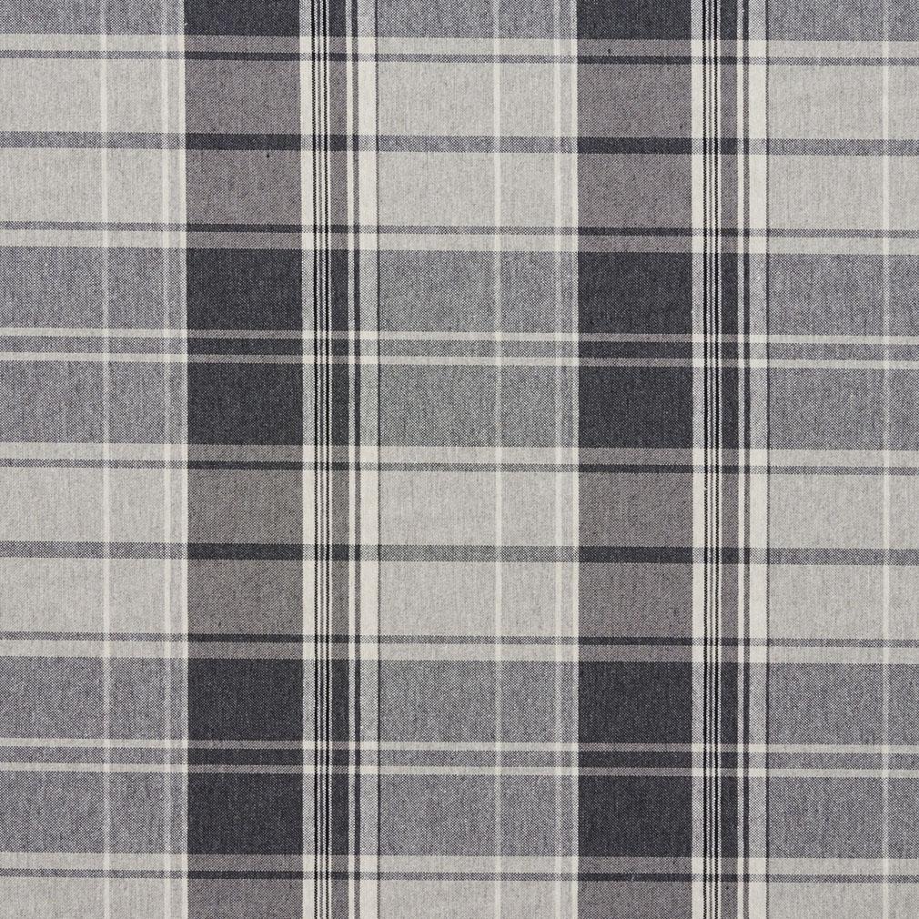 E800 Grey and Off-White Classic Plaid Jacquard Upholstery Fabric