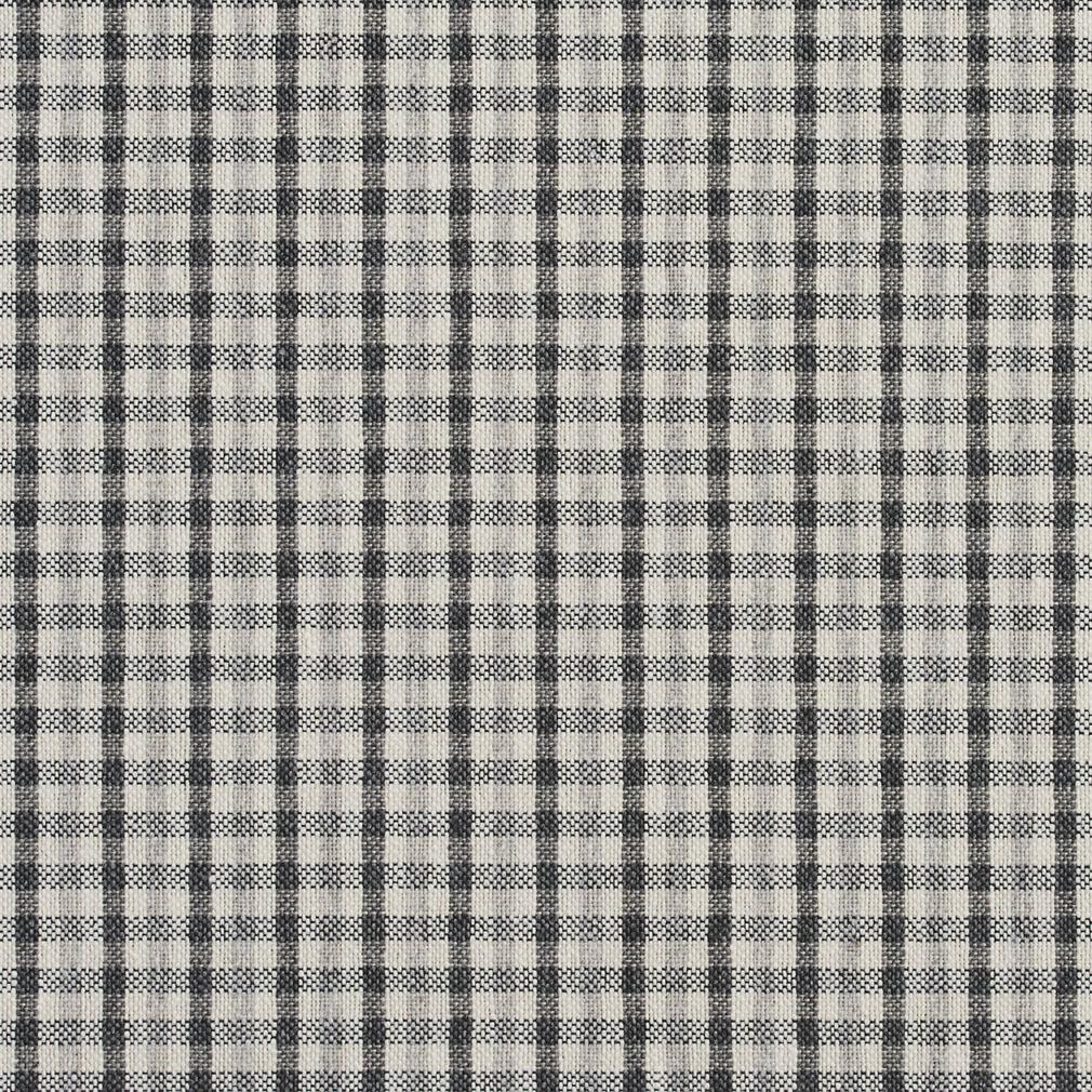 E810 Grey Small Scale Check Jacquard Upholstery Fabric