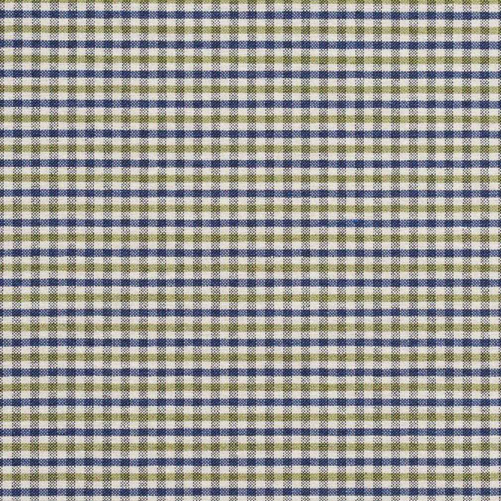 E813 Light Green and Blue Small Scale Check Jacquard Upholstery Fabric