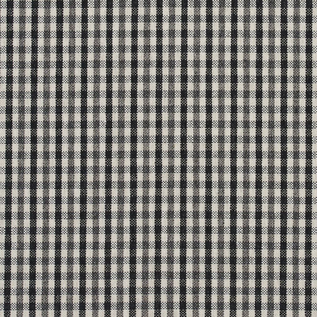 E815 Black and White Small Scale Check Jacquard Upholstery Fabric