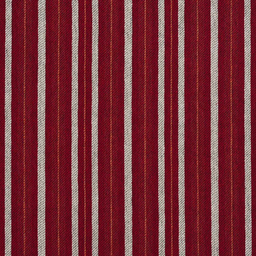 E826 Red Striped Jacquard Upholstery Fabric