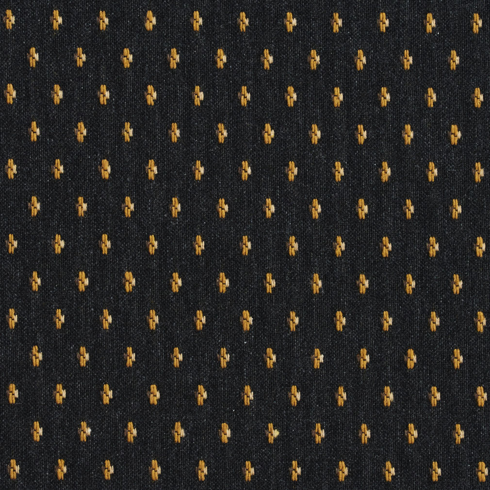 E837 Black and Gold Ditsy Dots Jacquard Upholstery Fabric