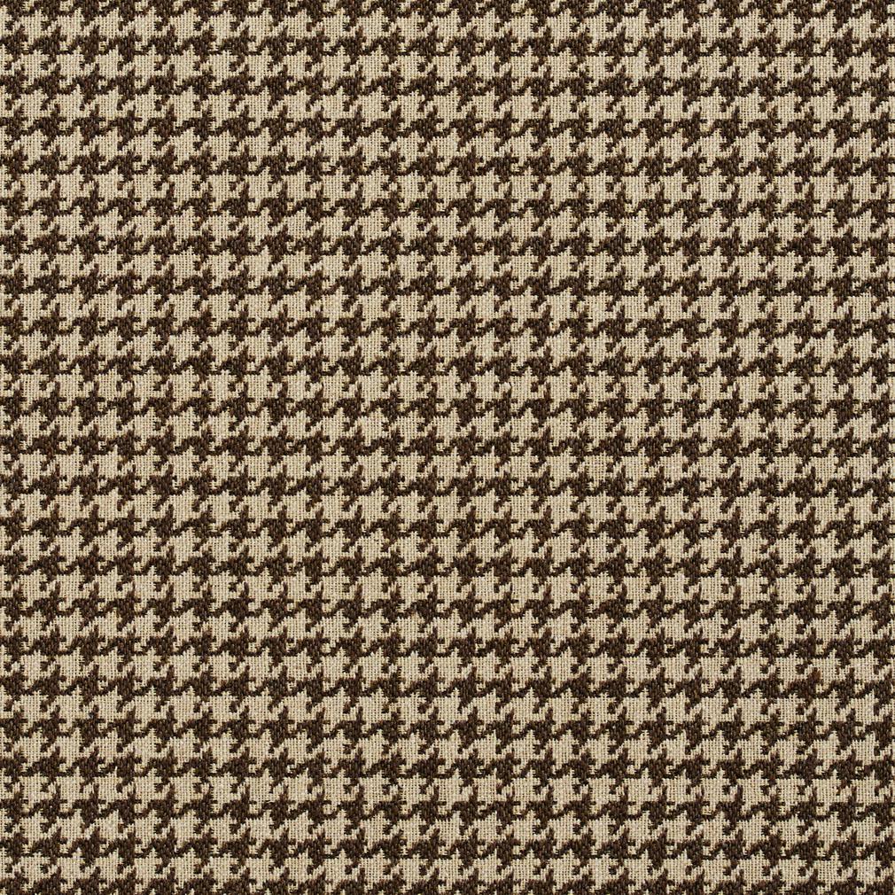 E852 Taupe and Off-White Classic Houndstooth Jacquard Upholstery Fabric