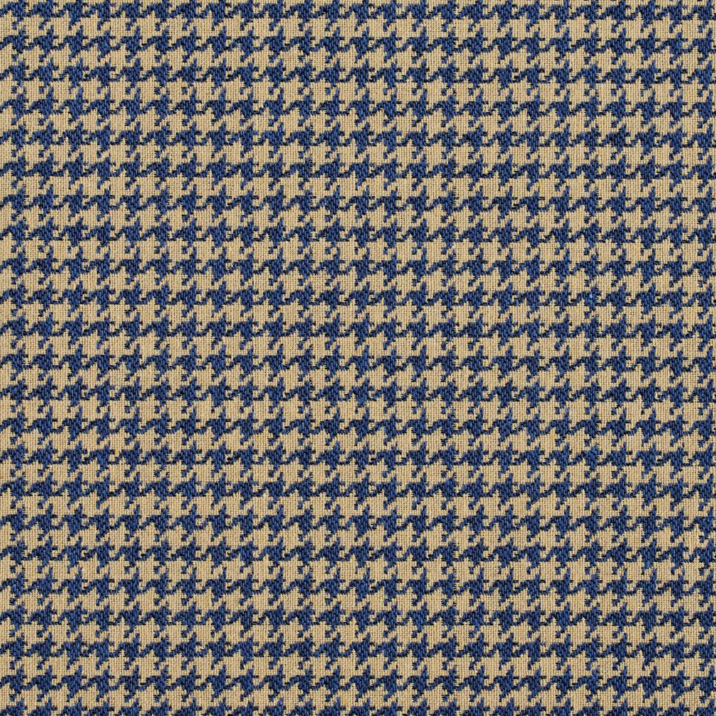 E855 Blue and Beige Classic Houndstooth Jacquard Upholstery Fabric