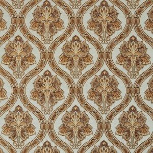 A0016A Light Blue Gold Brown And Ivory Brocade Upholstery Fabric