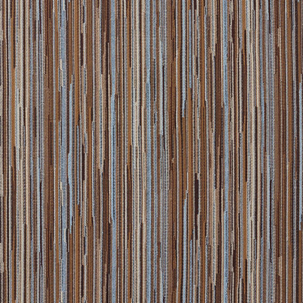 E228 Blue Burgundy And Gold Abstract Striped Contract Upholstery Fabric