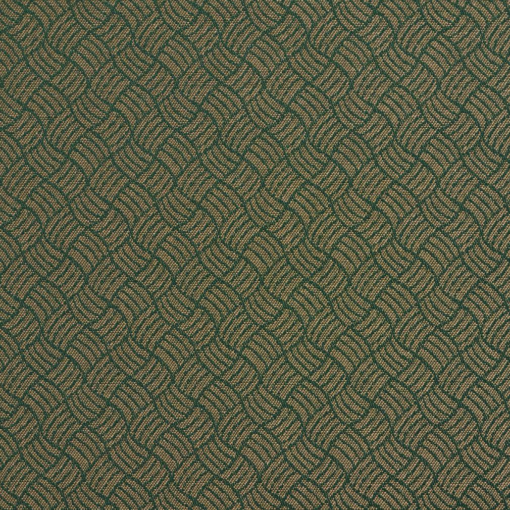 F763 Dark Green Geometric Crypton Contract Grade Upholstery Fabric