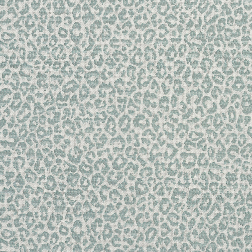 A595 Turquoise Leopard Woven Textured Upholstery Fabric