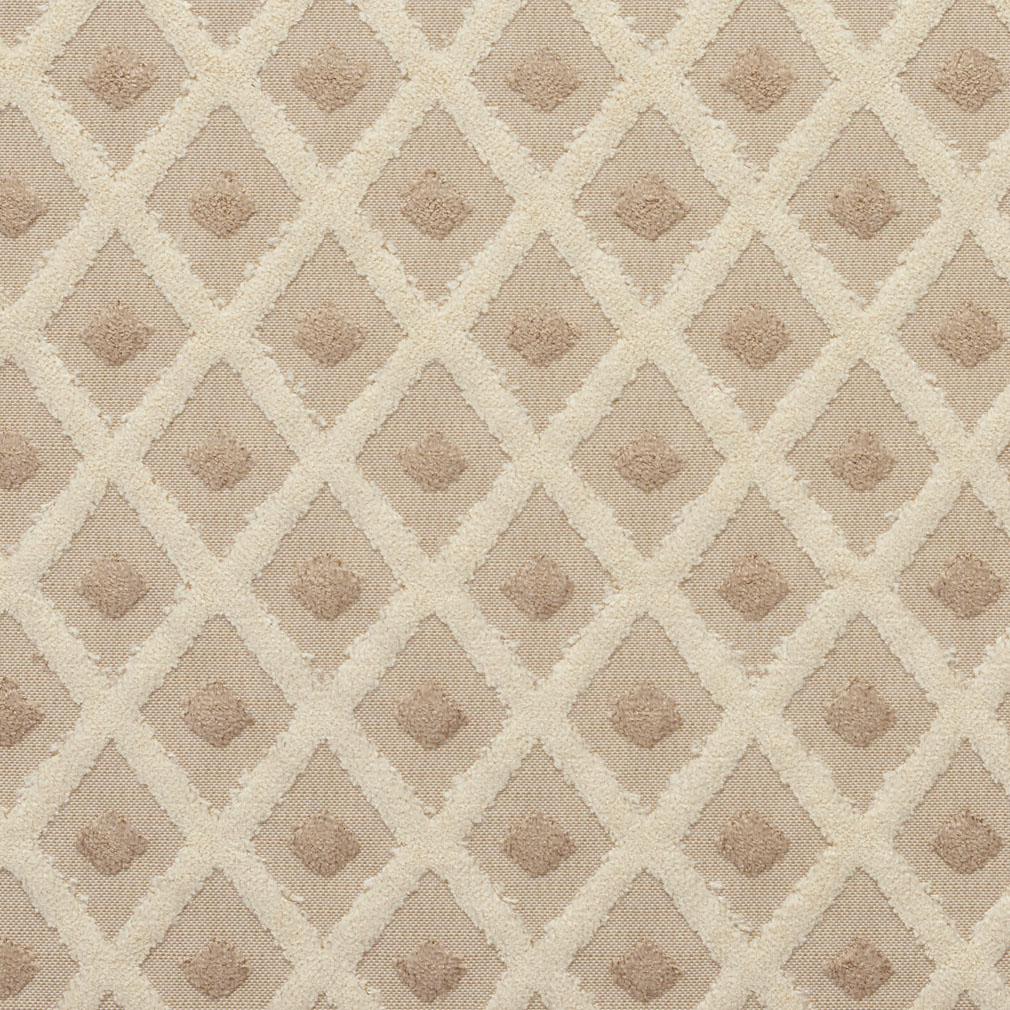 B0770D Taupe and Gold Diamonds and Dots Cut Velvet Upholstery Fabric