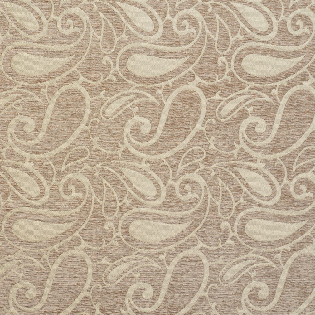 B0800C Taupe Woven Paisley Chenille Upholstery Fabric