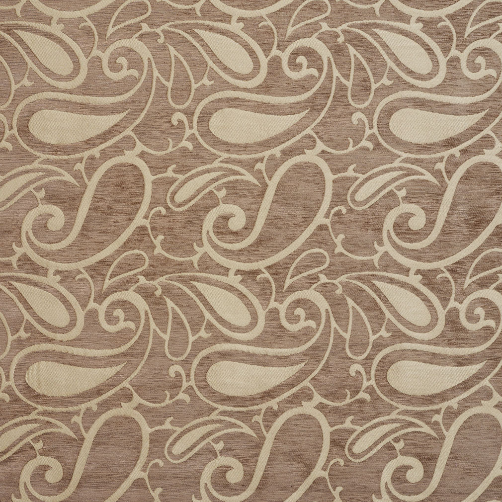 B0800G Light Brown Woven Paisley Chenille Upholstery Fabric