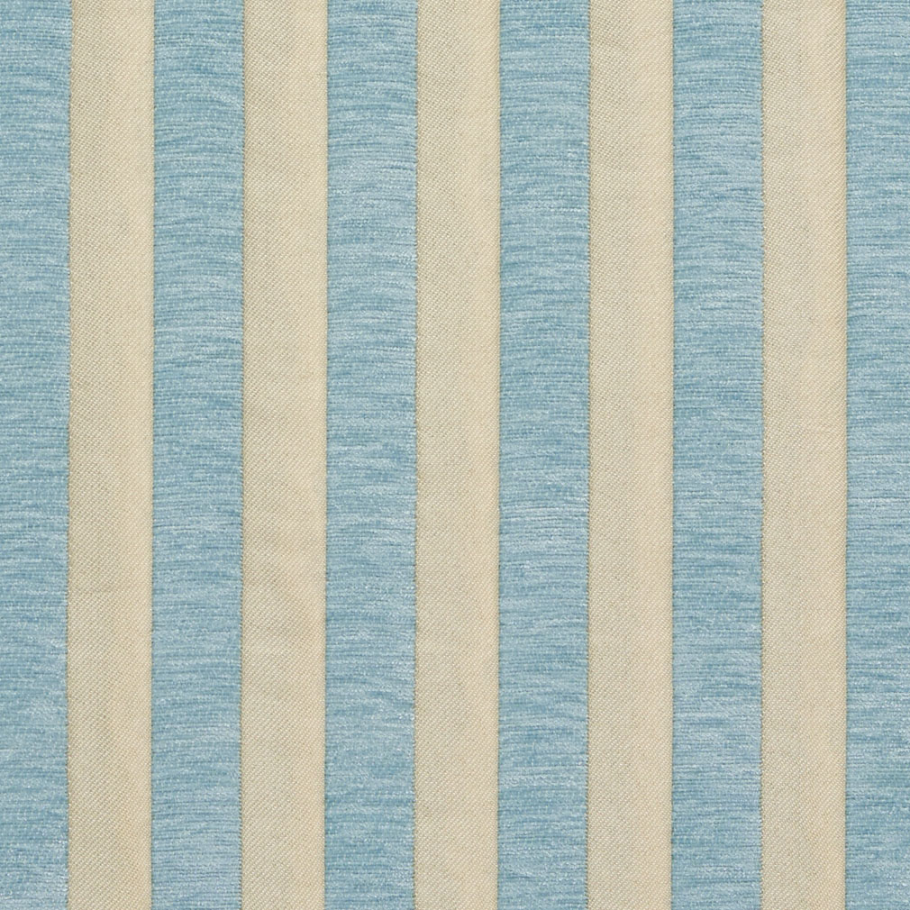 B0850D Aqua Light Blue Woven Striped Chenille Upholstery Fabric