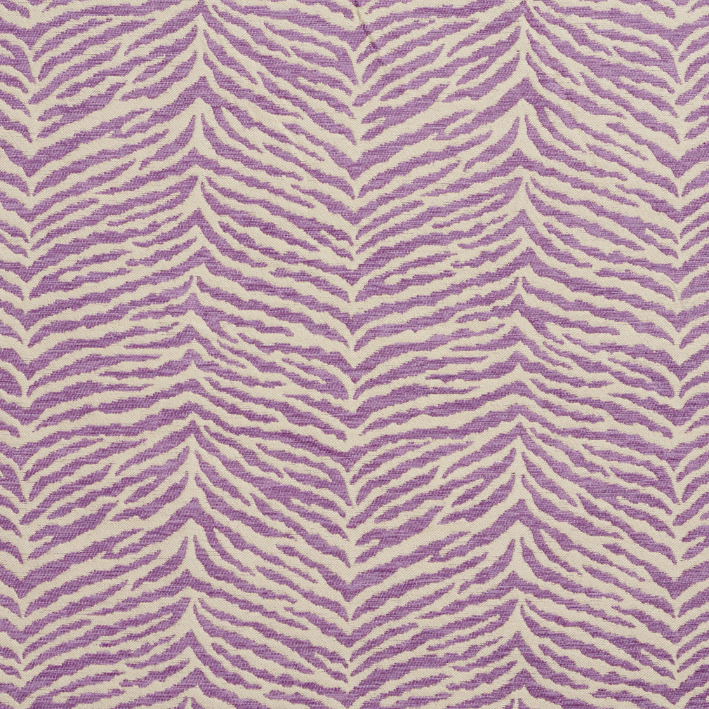 B0870B Purple and Off-White Woven Zebra Look Chenille Upholstery Fabric