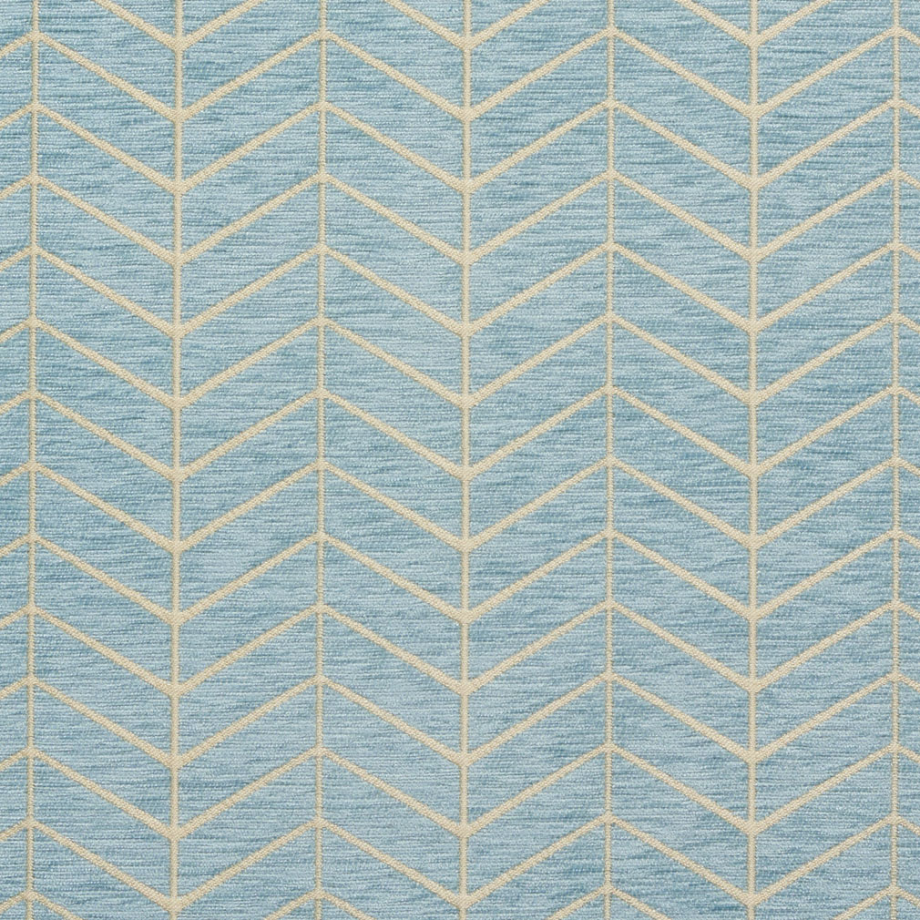 B0880D Aqua Light Blue Woven Chevron Chenille Upholstery Fabric