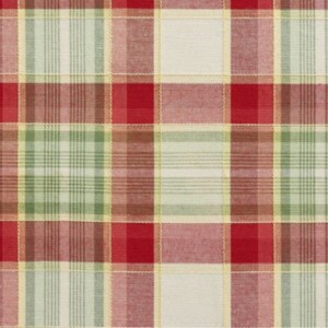 Green and Red Plaid Farmhouse Upholstery Fabric