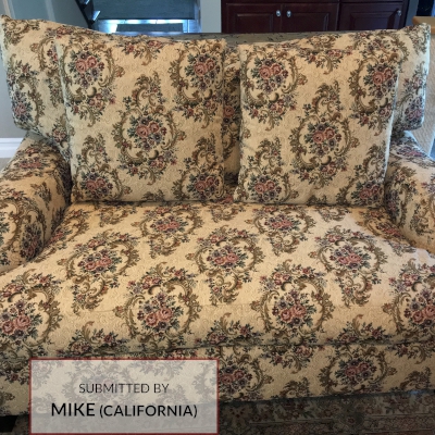 F643 Vintage Tapestry Upholstered Love Seat
